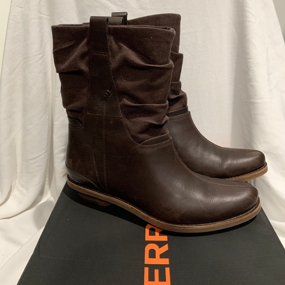 Merrell Shoes - MERRELL Adaline Mid-Calf Boot Brown Leather 7.5